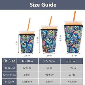 Ximbtvs 3 Pack Reusable Iced Coffee Sleeves – (Retro print)